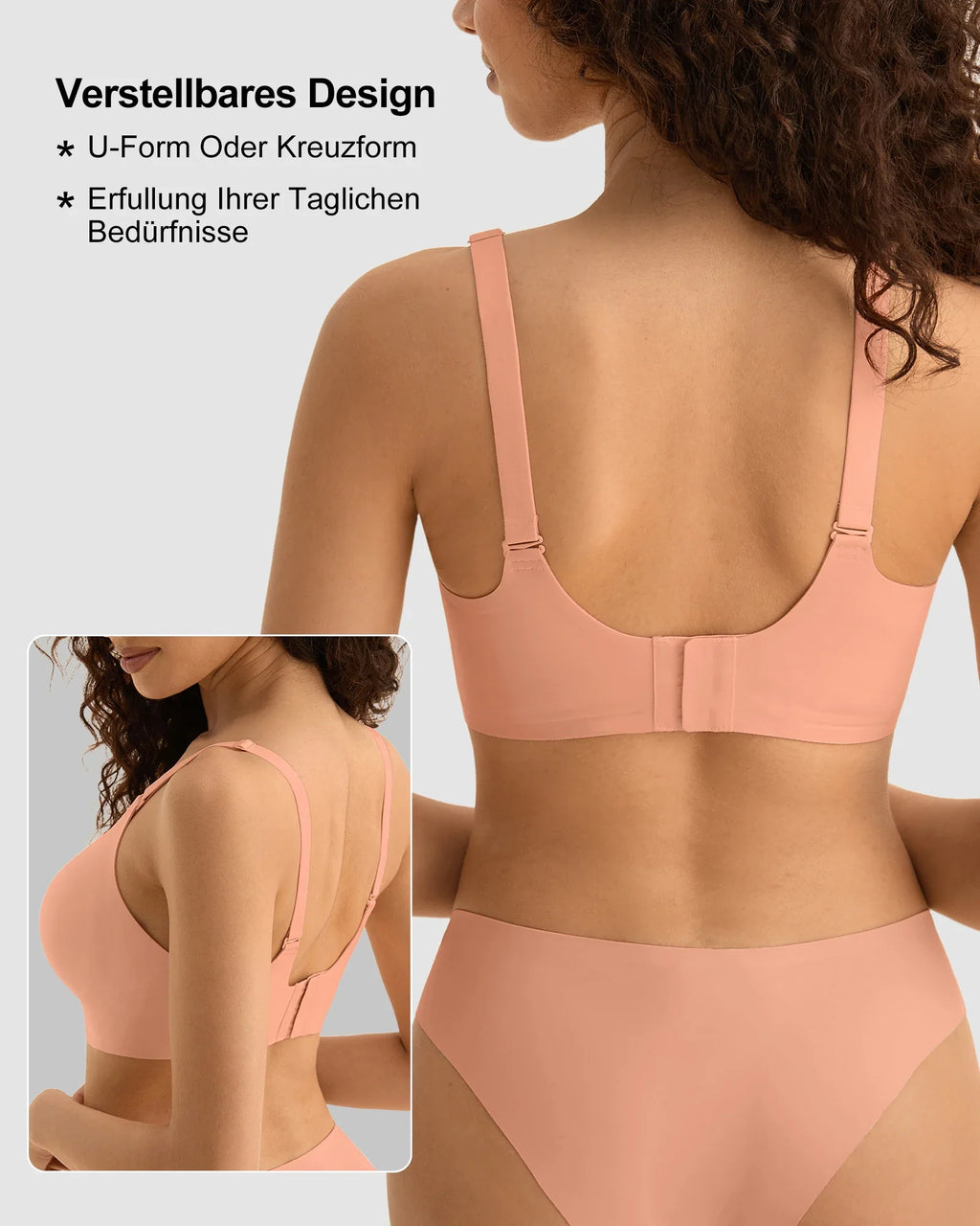 6pcs Women’s Bra Panties Everyday Wireless Push Up Lingerie Soft Briefs Seamless Bralettes, Breathable Padded Comfort Underpants