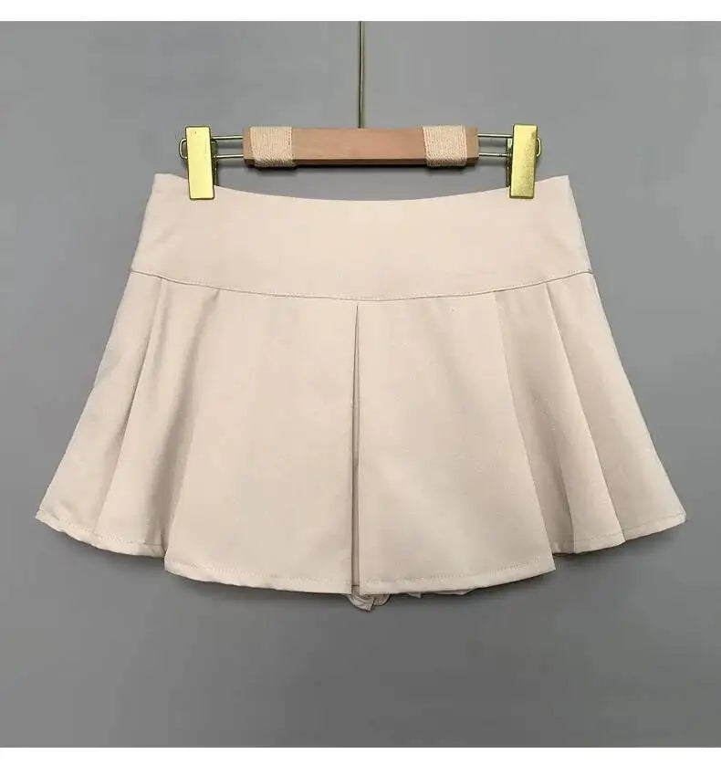 WOMENGAGA Korea Style Sexy Slim High Waist Strap A-line Half Length Skirt Fashion Women Skorts JK Sweet 2023 New  OW3W