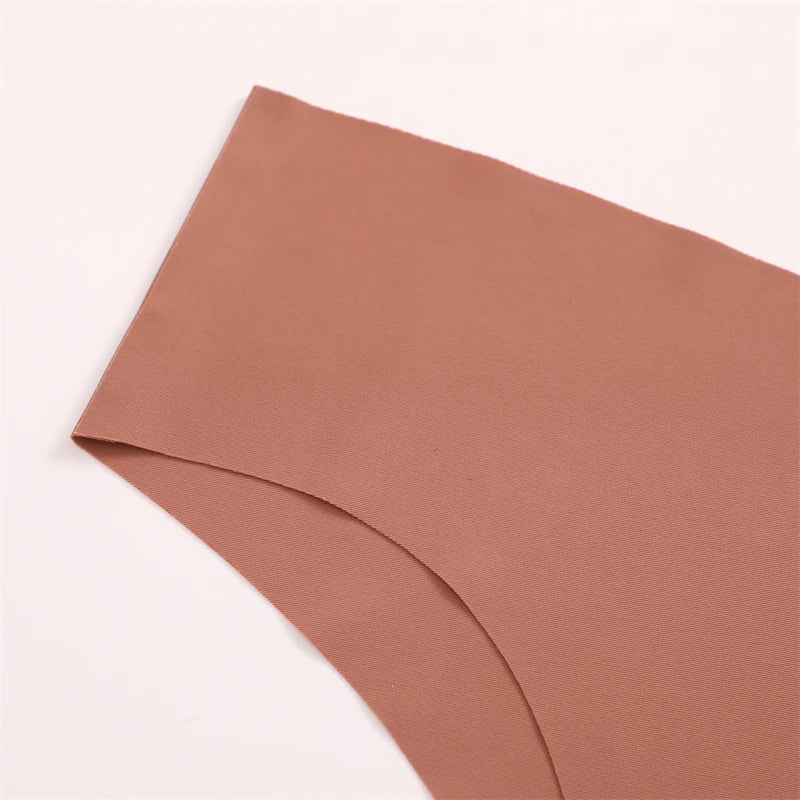 20PCS Women's Seamless Maillard Underwear Sexy V-Shaped Mid Waist Ice Silk Brief 10 Soild Color Cozy Stretch Sexy Underpant S-XL