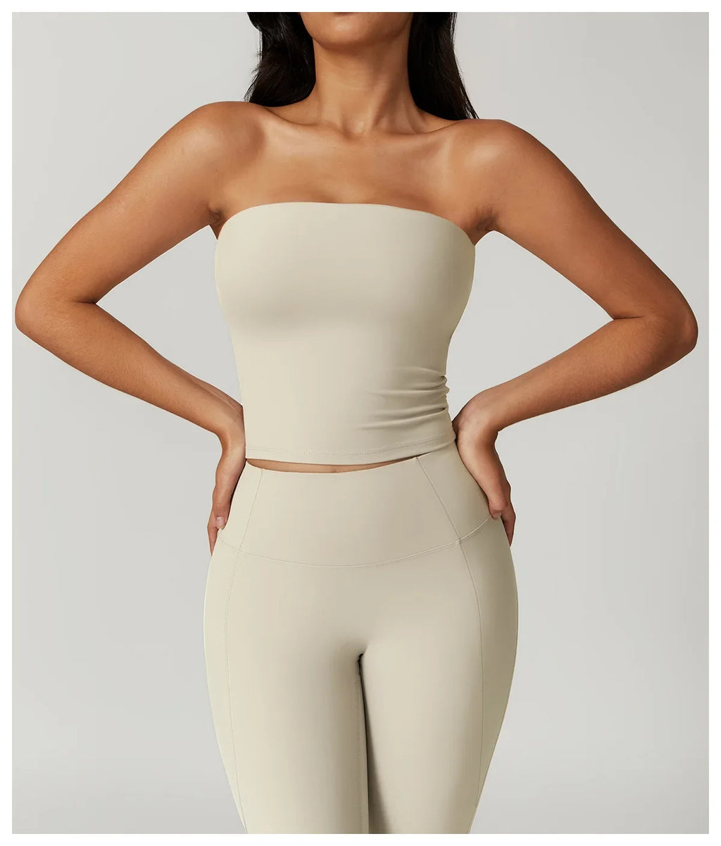 Strapless Yoga Vest for Women Underwear Sexy Beautiful Back Sports Bra for Women's Gym Shock-absorbing Quick Drying Fitness Top
