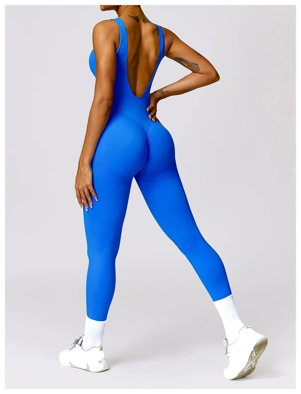 Seamless One-piece Suit Women Sports Jumpsuit Push up Yoga Suit Backless Sportswear Set Women Sleeveles Workout Bodysuits Female