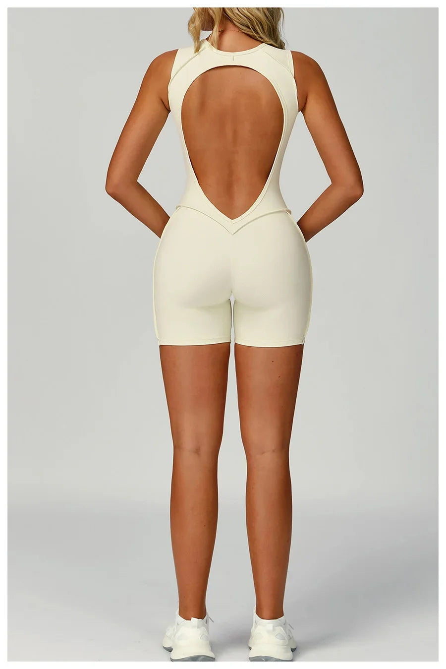 New Seamless Yoga Jumpsuits Sports Fitness Hip-lifting Backless Shorts One-piece Workout Gym Leggings Tracksuits for Women