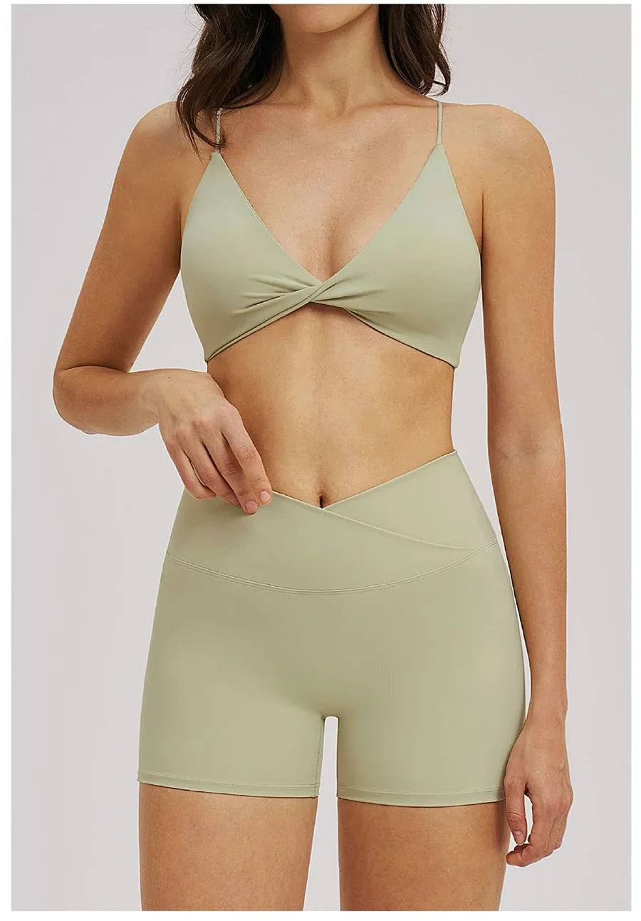 Women 2 Piece Gym Workout Set Female Bra Yoga Shorts Vest Fitness Wear Quick-Dry  Sports Bra Suits Sportswear Tracksuit Outfits