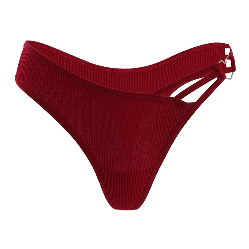 1pcs Low Waist Ribbed Sexy Ribbed Women's Panties Breathable Comfortable Lady Briefs Elegant Female Underpants Sexy Lingerie