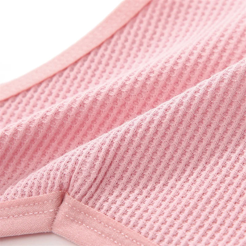 3Pcs/set Women Cotton Waffle Style G-string Panties Ladies Soft Thongs Female S-XL Low-Rise T-Back Panties Bikini Underwear 2023