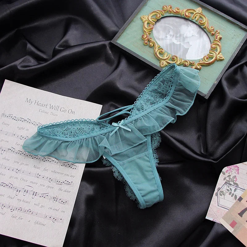 Girls G String Sexy Panties Women Underwear Lace Briefs Hollow Out Thong High Quality Transparent Underpants Lingerie Intimates