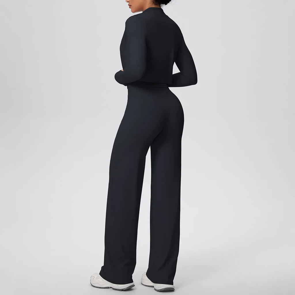 Yoga Set 3PCS Women Workout Sets Sportswear Gym Clothing Fitness zipper Long Sleeve High Waist Leggings Sports Suits Yoga Suit
