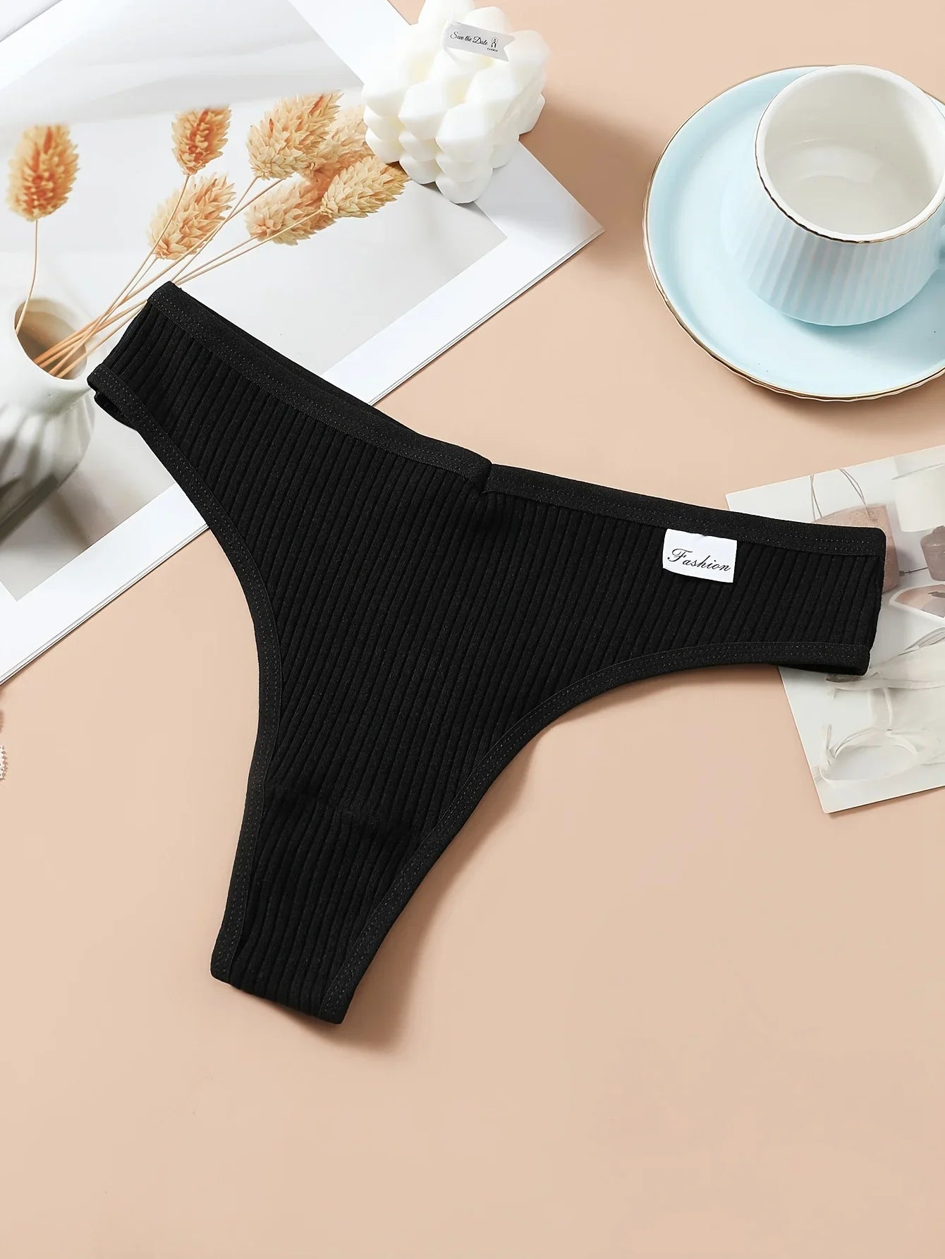 8 Pcs / Set Women' Cotton G-String Thong Panties Low Rise Sexy V-Shaped Underwear Soft And Breathable Bikini Seamless Lingerie