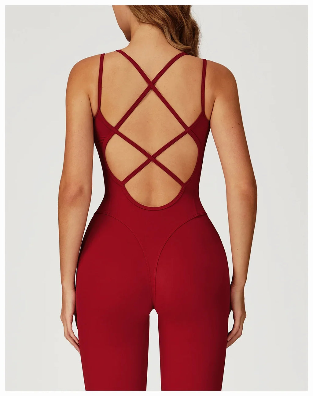 Hearuisavy Female Jumpsuit Long Elegant Sports Bodysuit Woman Gym Clothes Strappy Fitness Overalls Push Up Pilates Yoga Leotard