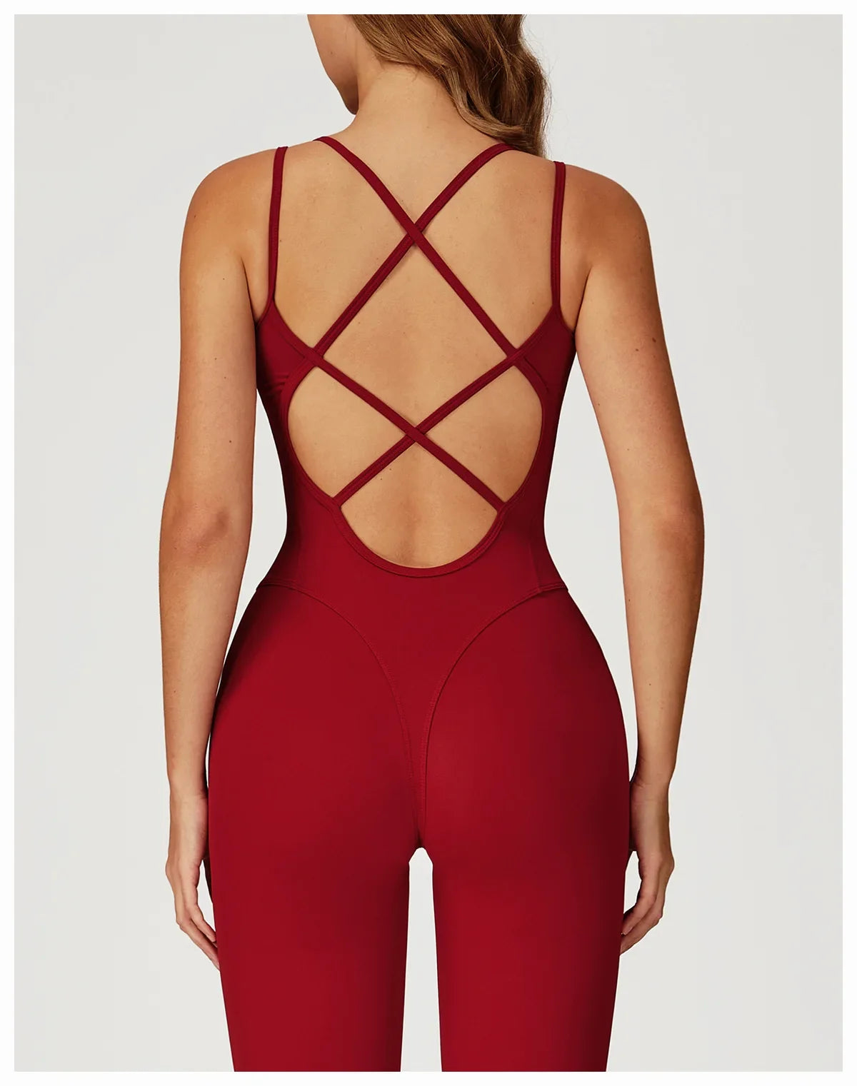 Hearuisavy Female Jumpsuit Long Elegant Sports Bodysuit Woman Gym Clothes Strappy Fitness Overalls Push Up Pilates Yoga Leotard
