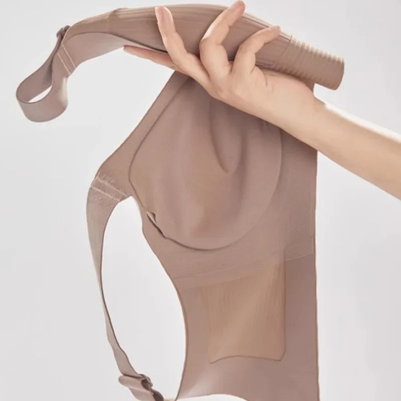 Push-Up Bras For Women Non-wire Padded Bra Seamless Underwear Plus Size V-neck Bra Top Sexy Lingerie Wide Straps Intimates M-4XL