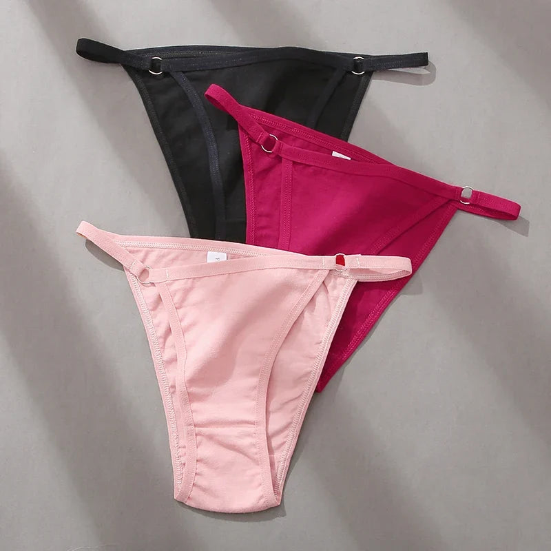 Women's Cotton Panties 3Pcs/set Sexy Low Waist Briefs M-2XL Comfortable Underwear Female Soft Solid Color Underpants Lingerie