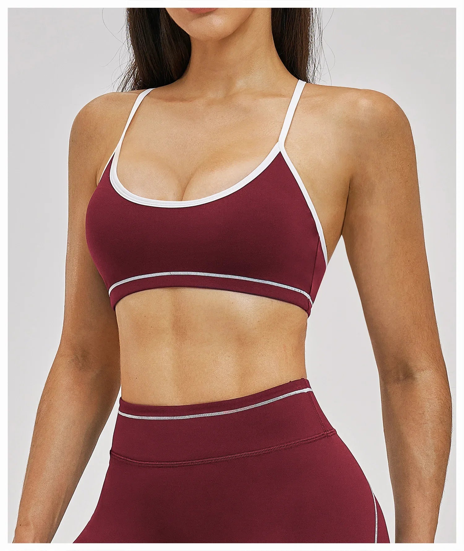 Yoga Bra U-Shaped Adjustable Shoulder Strap Cross Back Women Fitness Sports Bra Top Gym Yoga Athletic Tight Workout Jog Soft Pad