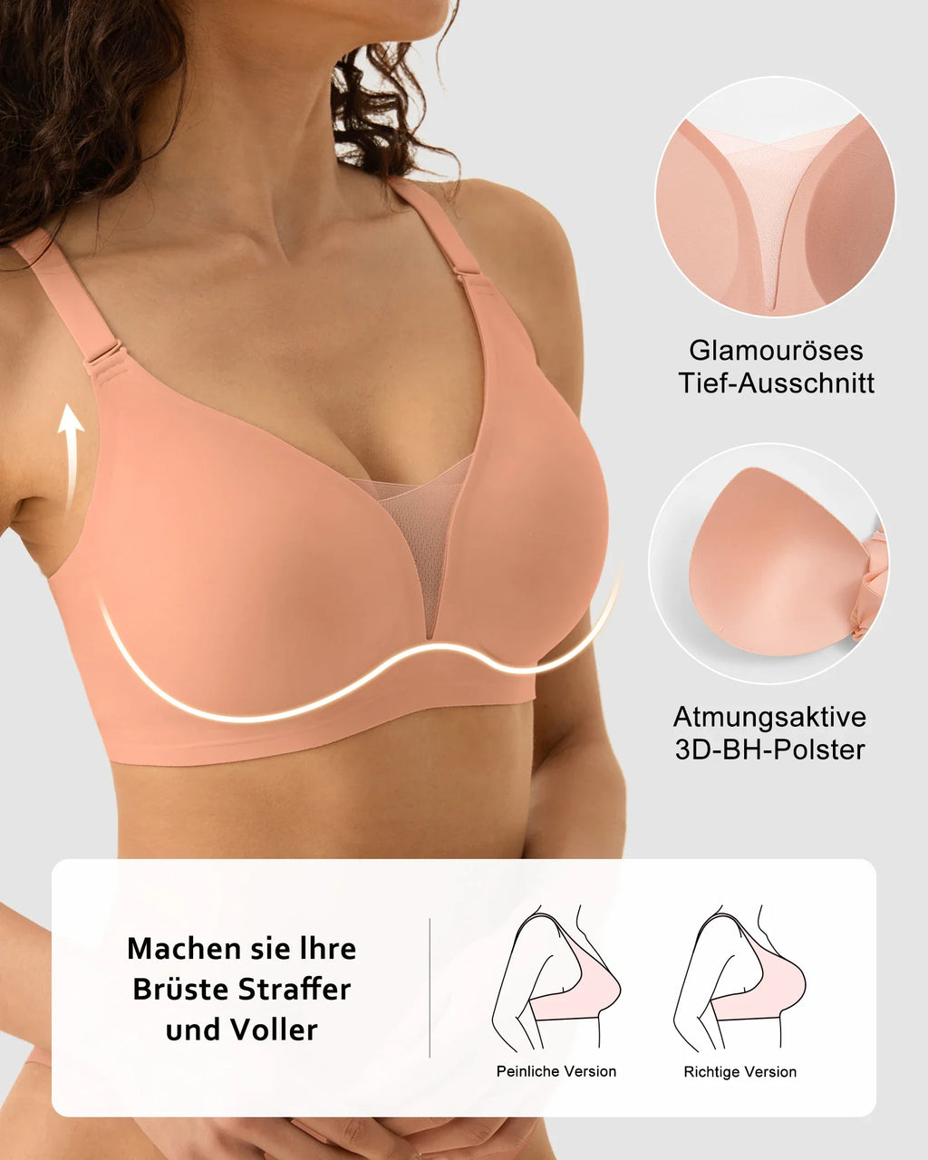 6pcs Women’s Bra Panties Everyday Wireless Push Up Lingerie Soft Briefs Seamless Bralettes, Breathable Padded Comfort Underpants