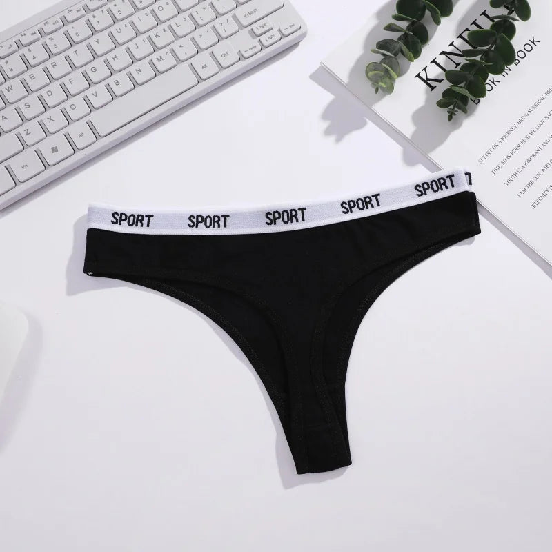 6Pcs/Set Women Thongs Cotton Panties Plus Zise Underwear Sexy G-String Low Waist Briefs Underpants Comfortable Lingerie S-XL
