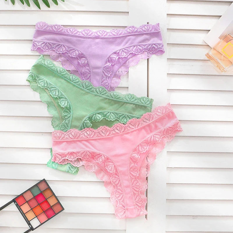 3pcs/Set Soft Seamless Lady Briefs Breathable Comfortable Female Underpants Sexy Lingerie Elegant Women's Panties Underwear
