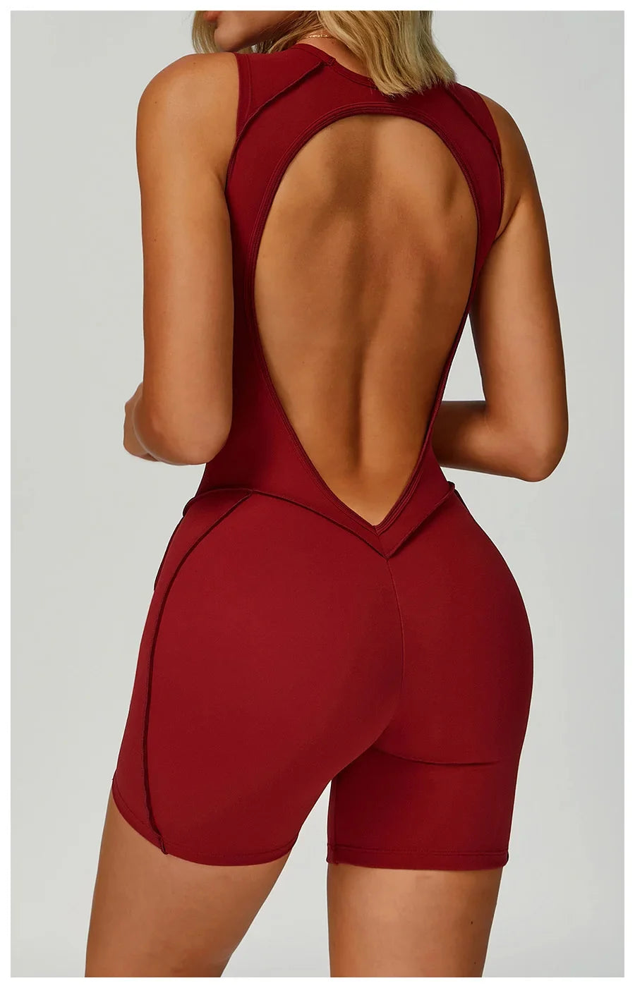 New Seamless Yoga Jumpsuits Sports Fitness Hip-lifting Backless Shorts One-piece Workout Gym Leggings Tracksuits for Women