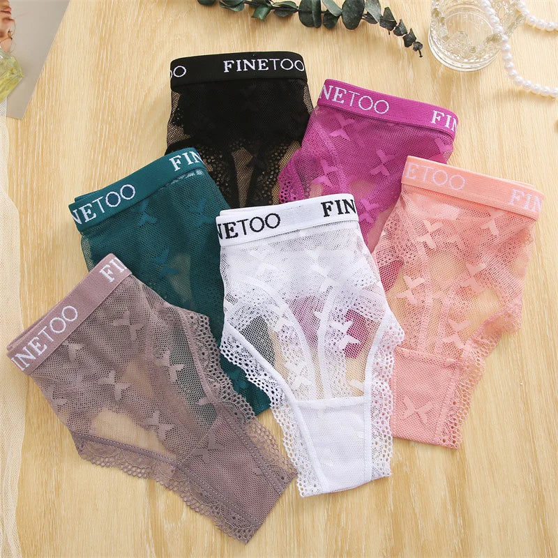 3Pcs/set Lace Thongs Women Floral G-string Underwear Trendy Letter T-Back Underpants Sexy Low Waist Bikini Panties Ladies Panty