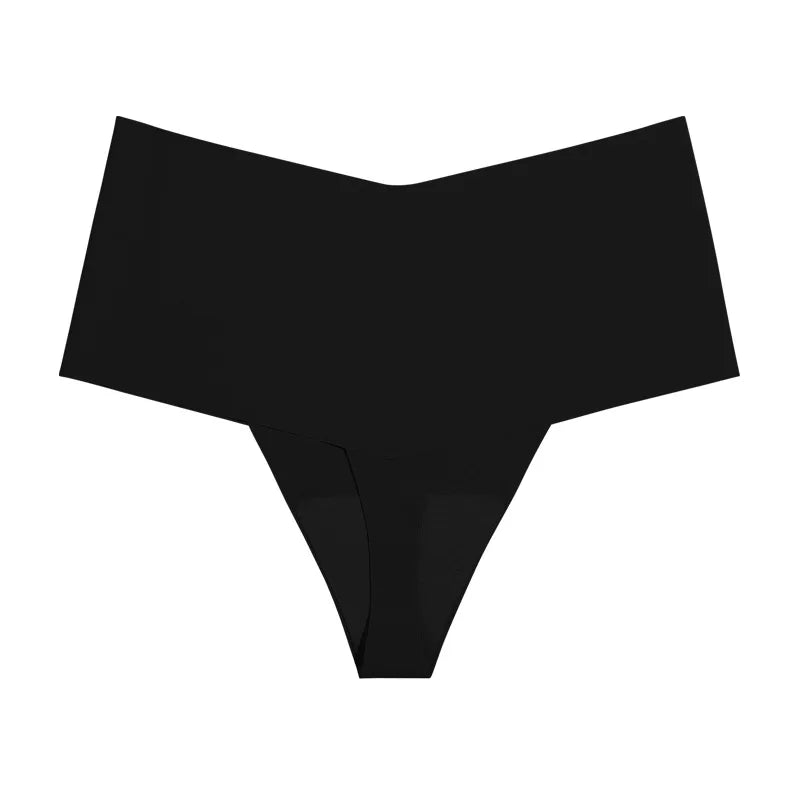 Ice Silk Women Panties Sexy Thong Briefs Yoga Seamless G String Quick Drying Underwear Simple Mid Waist Traceless Thin Sports