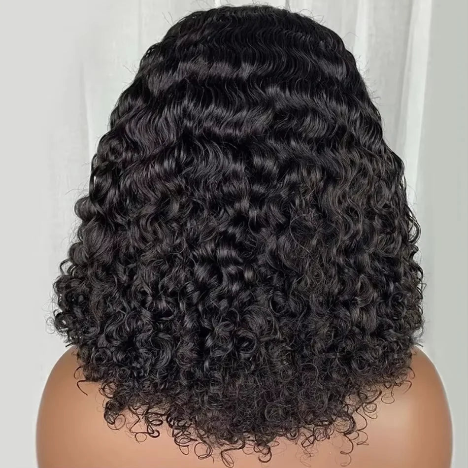 Curly Human Hair Pre Plucked Short BOB Wig 200% Density 13x4 HD Lace Front Wig Human Hair Deep Wave Brazilian Lace Frontal Wig