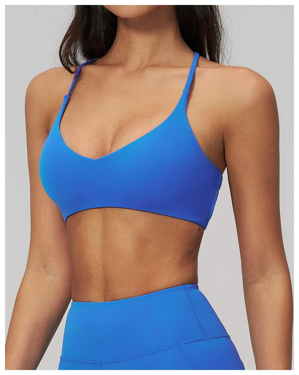 Summer U-Shaped Multi-Strap Cross Back Women Pilates Fitness Sports Bra Top Gym Yoga Athletic Tight Workout Jog With Chest Pad