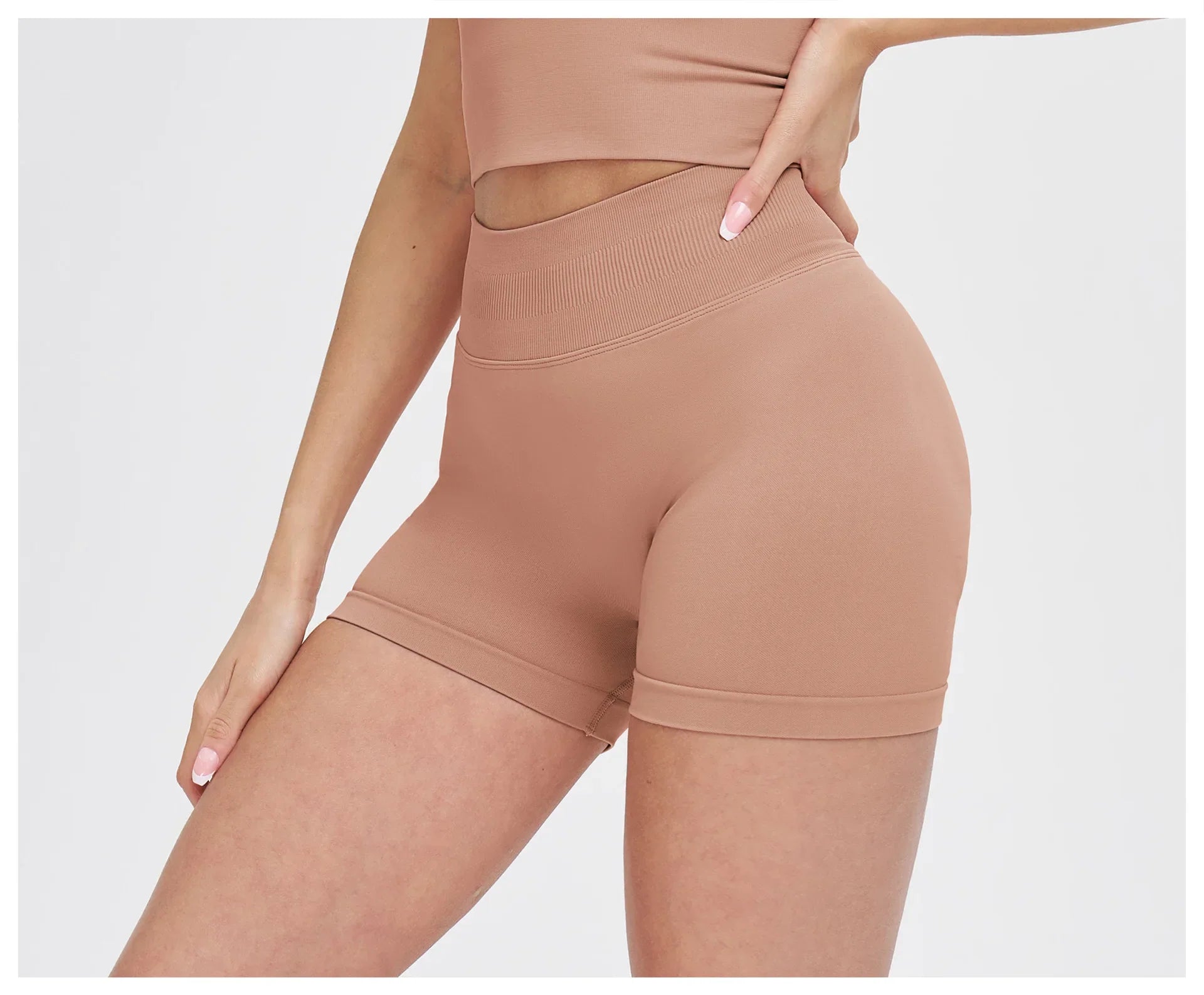 High Waist Shorts Seamless Yoga Shorts Workout Fitness Lift Peach Butt Fitness Tight Gym Running Body Shaper Pants Ribbed Shorts