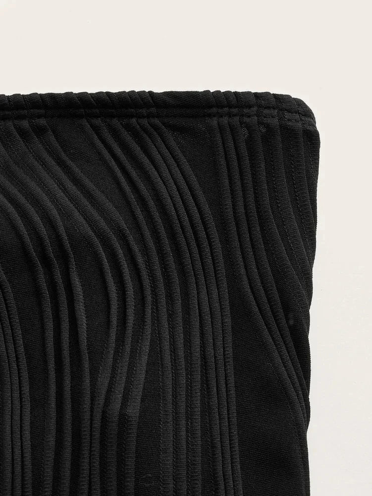 Sexy Off The Shoulder Tube Top Women Summer 2024 Solid Rib Knit Strapless Sleeveless Backless Crop Top Streetwear Y2K