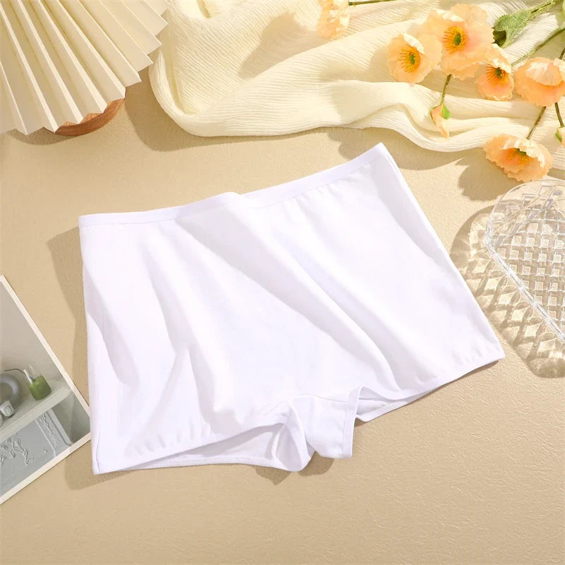 5Pcs Women's Cotton Underwear Boxers Seamless Sports Panties Female Solid Color Briefs Cozy Lingerie Intimate Underpants XS-XL