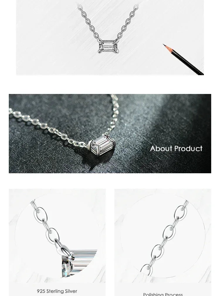 Modian Genuine 925 Sterling Silver Fashion Charm AAA Zirconia Pendant Necklace For Women Silver Female Necklaces Fine Jewelry