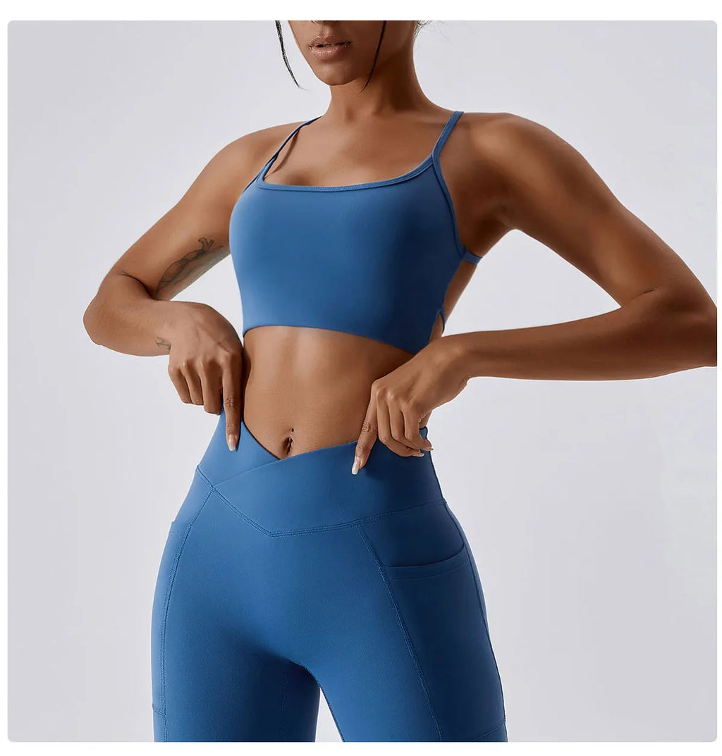 Sexy Cross Sports Bra Gym Top Women Training Running Yoga Bra Stretch Women Sports Underwear Fitness Workout Women Tank Tops