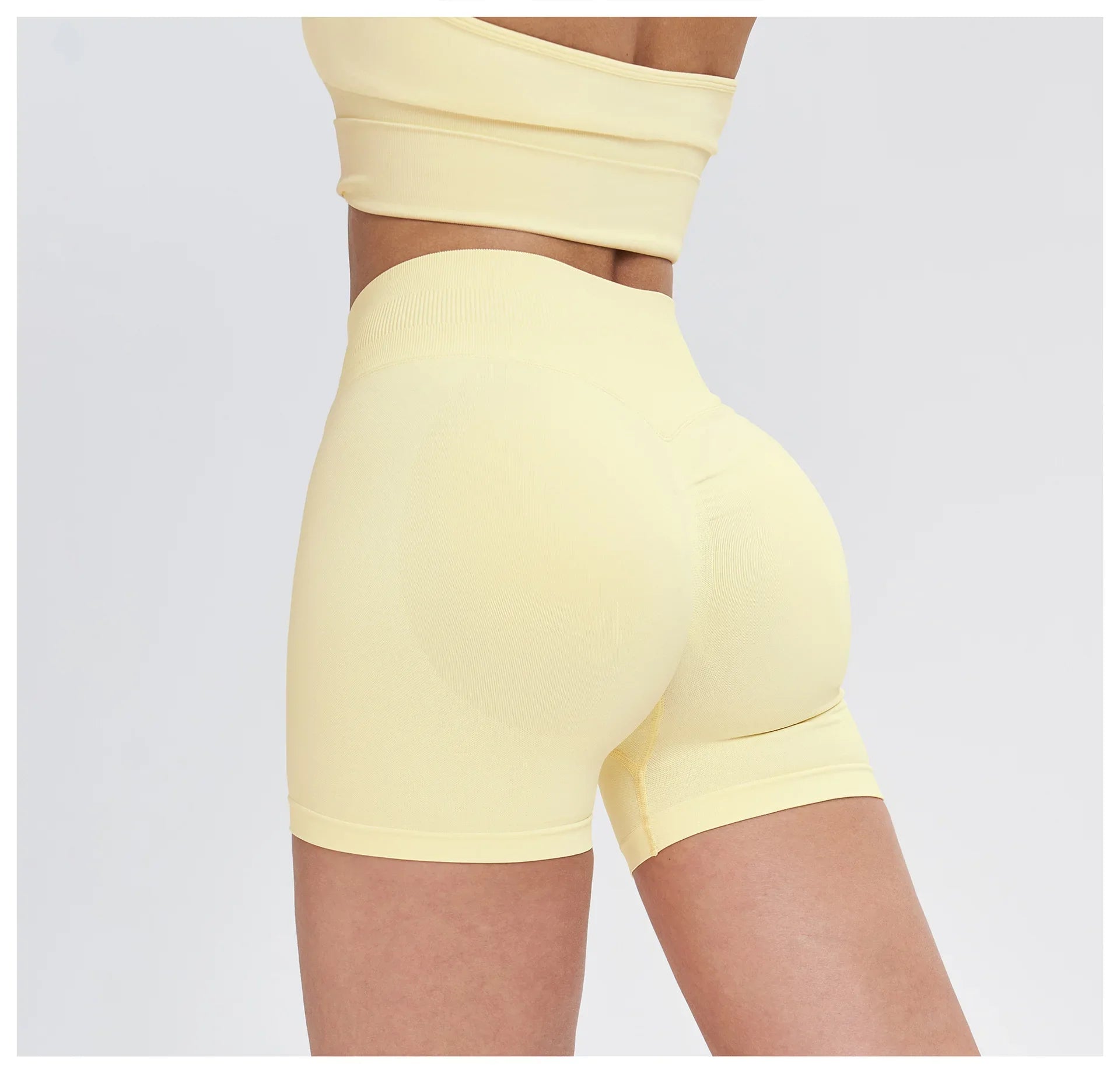 High Waist Shorts Seamless Yoga Shorts Workout Fitness Lift Peach Butt Fitness Tight Gym Running Body Shaper Pants Ribbed Shorts