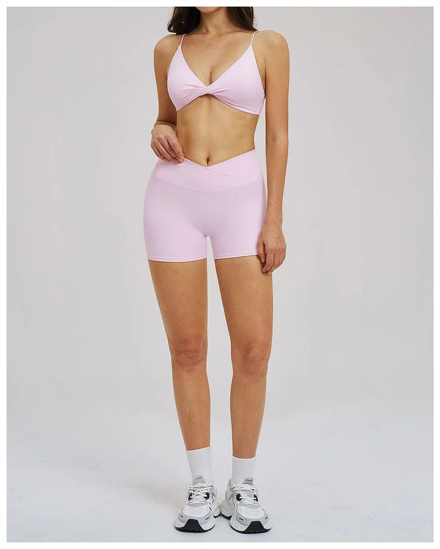 Women 2 Piece Gym Workout Set Female Bra Yoga Shorts Vest Fitness Wear Quick-Dry  Sports Bra Suits Sportswear Tracksuit Outfits