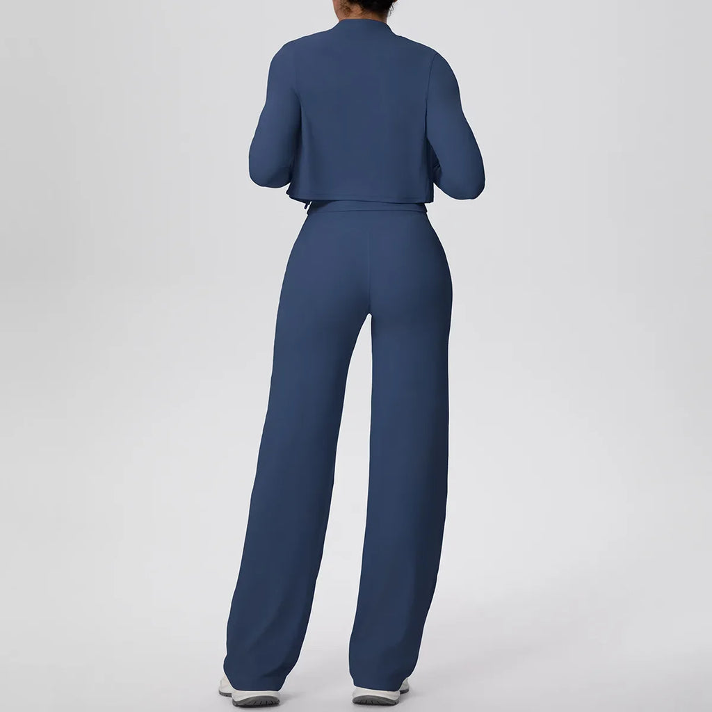 Yoga Set 3PCS Women Workout Sets Sportswear Gym Clothing Fitness zipper Long Sleeve High Waist Leggings Sports Suits Yoga Suit