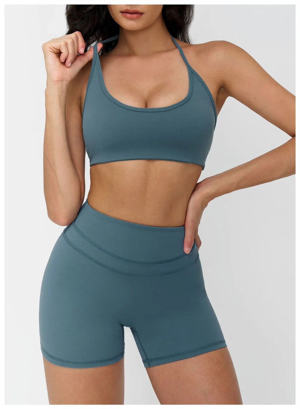 Neck Hanging Sports Bra High Support Women Push Up Bra Summer Gym Clothes Fitness Halter Top Quick Dry Running Workout Underwear