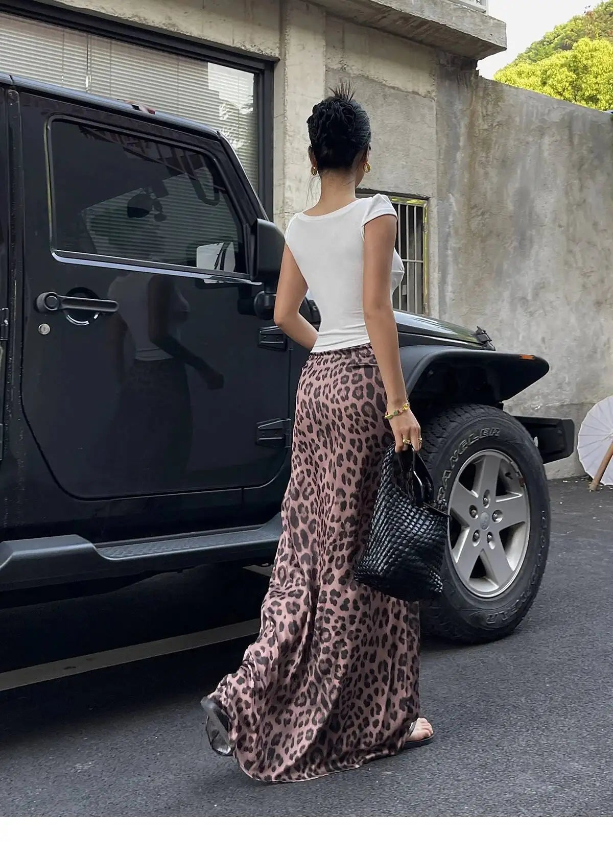 Sexy Leopard Print Half Length Skirt For Women's Summer New High Waist Slim Fashion Long Skirts Sweet Korean Women 2026 New 7KN