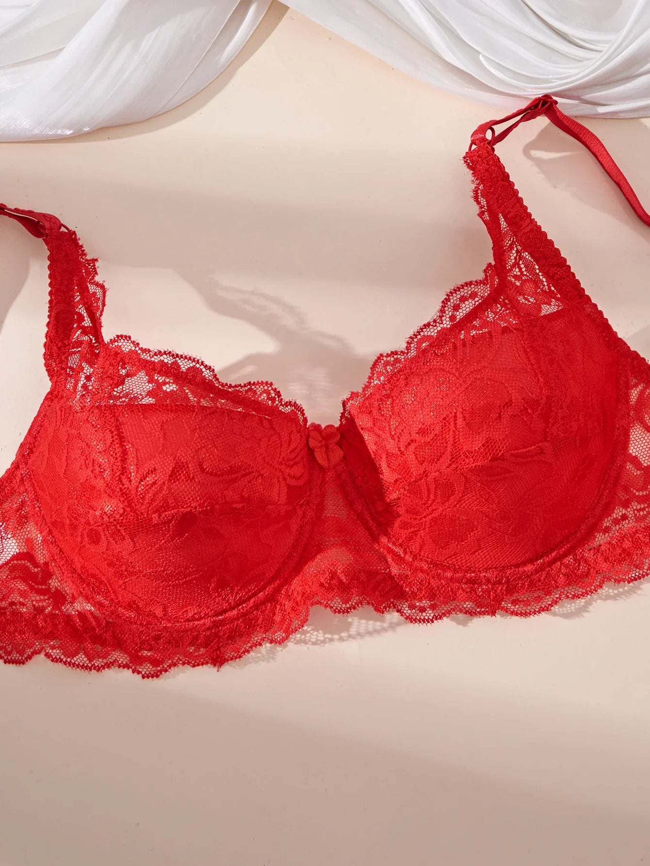 2Pcs Set Women's Sexy Bras Thin Lace Underwire Push-Up Soft Bra Adjustable Women's Underwear Set No Lining Breathable Comfortable