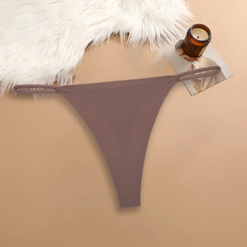 8Pcs/Set Seamless Thong Women Invisible Thin Strap Low Waist High Stretch Flexibility Panties Sexy Underwear Briefs T-back
