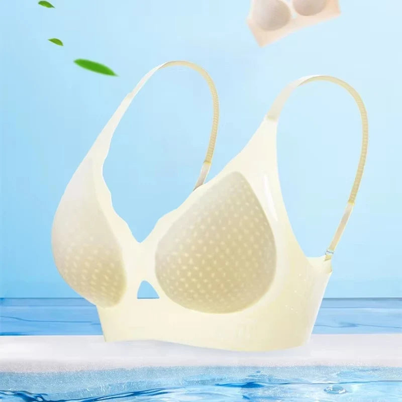 Ultra-thin Ice Silk Seamless Underwear Women's Small Breast Gathering Wireless Breast-Reducing Cooling Beautiful Back Bra