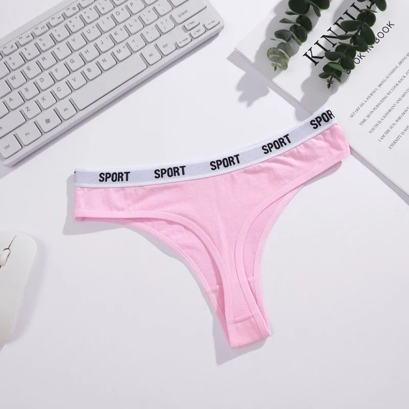 5Pcs/Set Women Thongs Cotton Panties Plus Zise Underwear Sexy G-String Low Waist Briefs Underpants Comfortable Lingerie S-XL