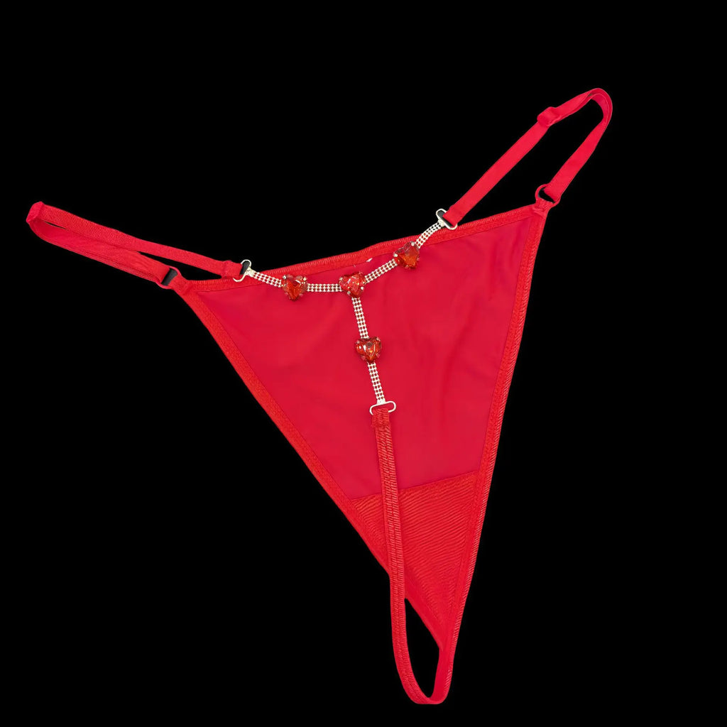 Rhinestones Metal Chain Sexy Women Panties Gem G String Girls Briefs Thong Lace Erotic Female Underwear Low Waist Intimates