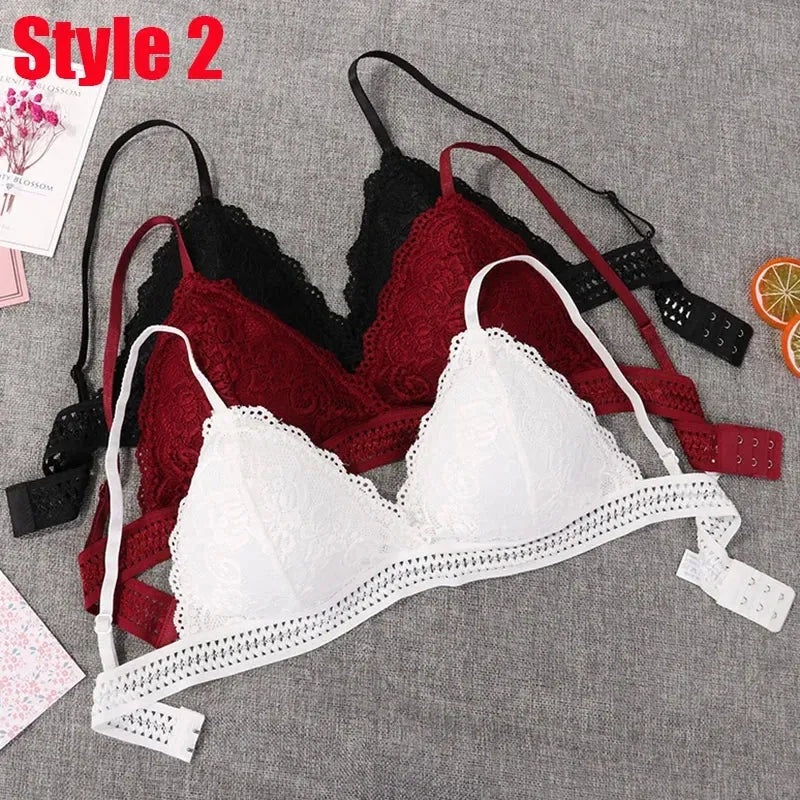 Wireless Push Up Bra Body Shaping Sexy Flower Lace Bra Top Women Plus Size Bralette Underwear Lingerie Full Cup Seamless Bras