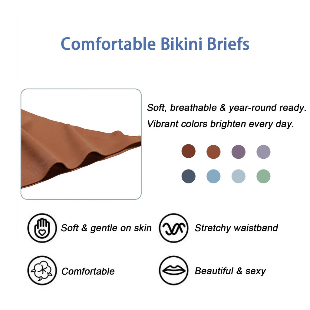 8 Pcs Women's Low Waist Thong Underwear - 4 Seasons Daily/Leisure/Commuting Wear, Elegant Sexy Solid Color, Simple Design