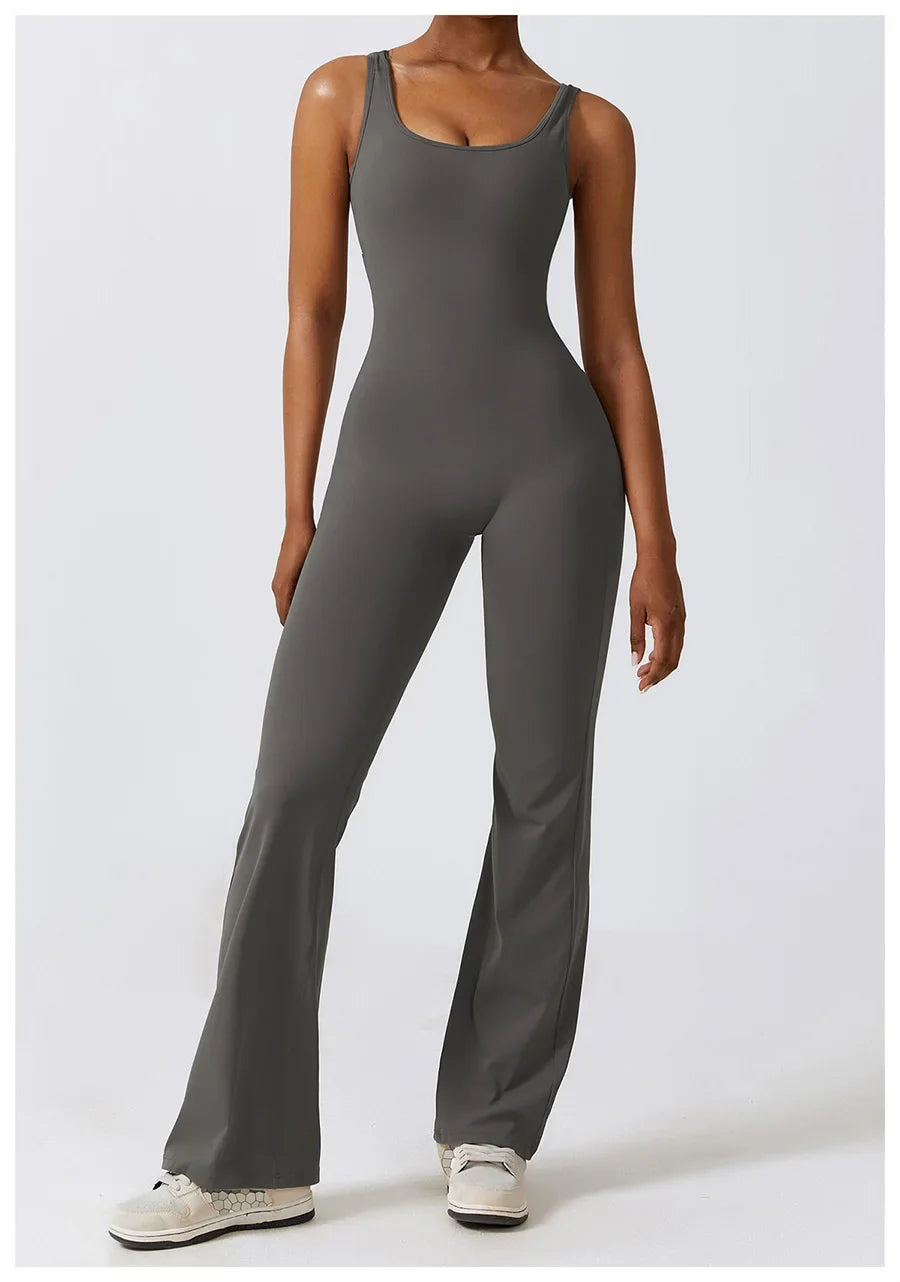 Women Sexy Back V Jumpsuit Gym Set Training Yoga Suit Sportswear Sports Jumpsuit Fitness Rompers Stretch Workout Bodysuits 8260