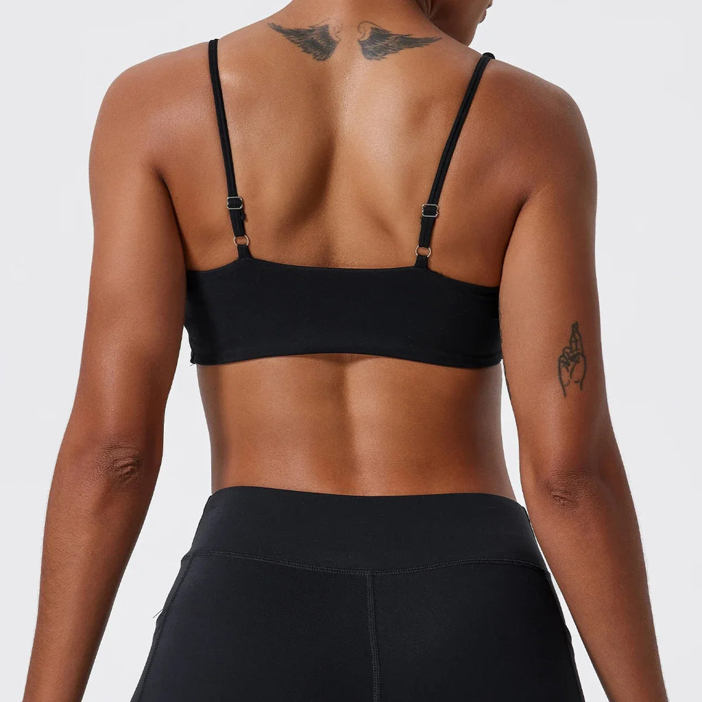 Hearuisavy Summer Sports Bra Shockproof Push Up Gym Top Women Quick-Dry Yoga Clothes Pleated Design Brassiere Workout Crop Top