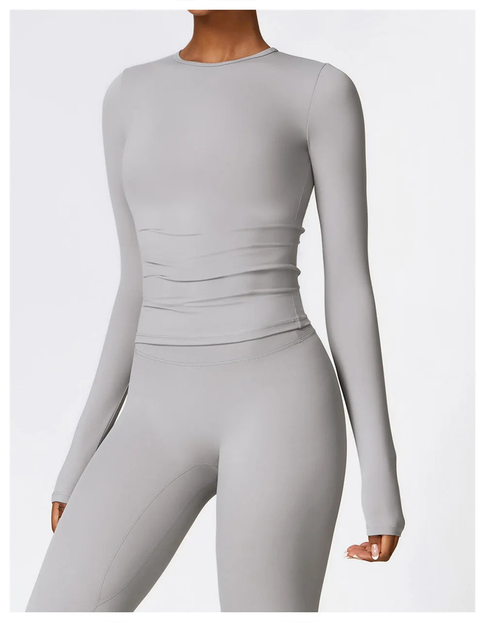 NCLAGEN Long Sleeve Workout Top Gym Pilates Clothes Women Active Wear Sports Shirt Elastic Fitness Yoga Clothing Running Shirts