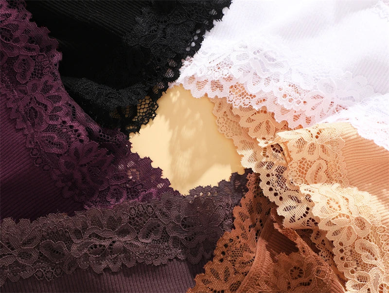 3Pcs Sexy Cotton Lace Panty Women Low Waist Panties Underwear S-XL Solid Color Ladies Briefs Lingere Underware Comfortable Women