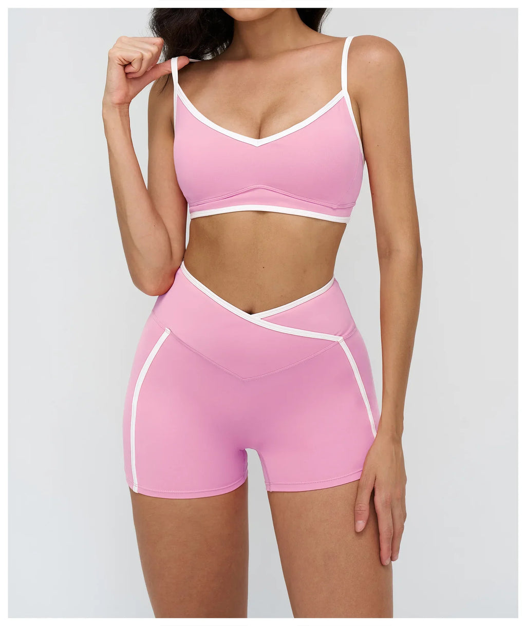 Women Bra Shockproof Gym Top Women Underwear Thin Strap Halter Sports Bras Scrunch Push-up Workout Yoga Tank Tops Women's Clothe