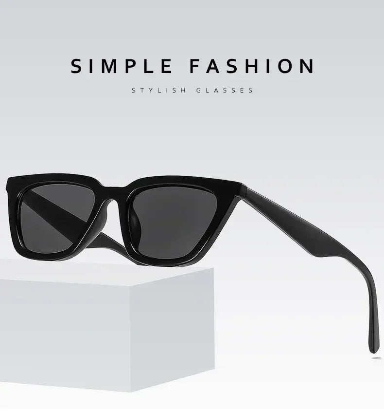 Classic Black Vintage Cat Eye Sunglasses Women Brand Designer Simplicity Elegant Small Frame Sun Glasses Men Trend Eyewear UV400