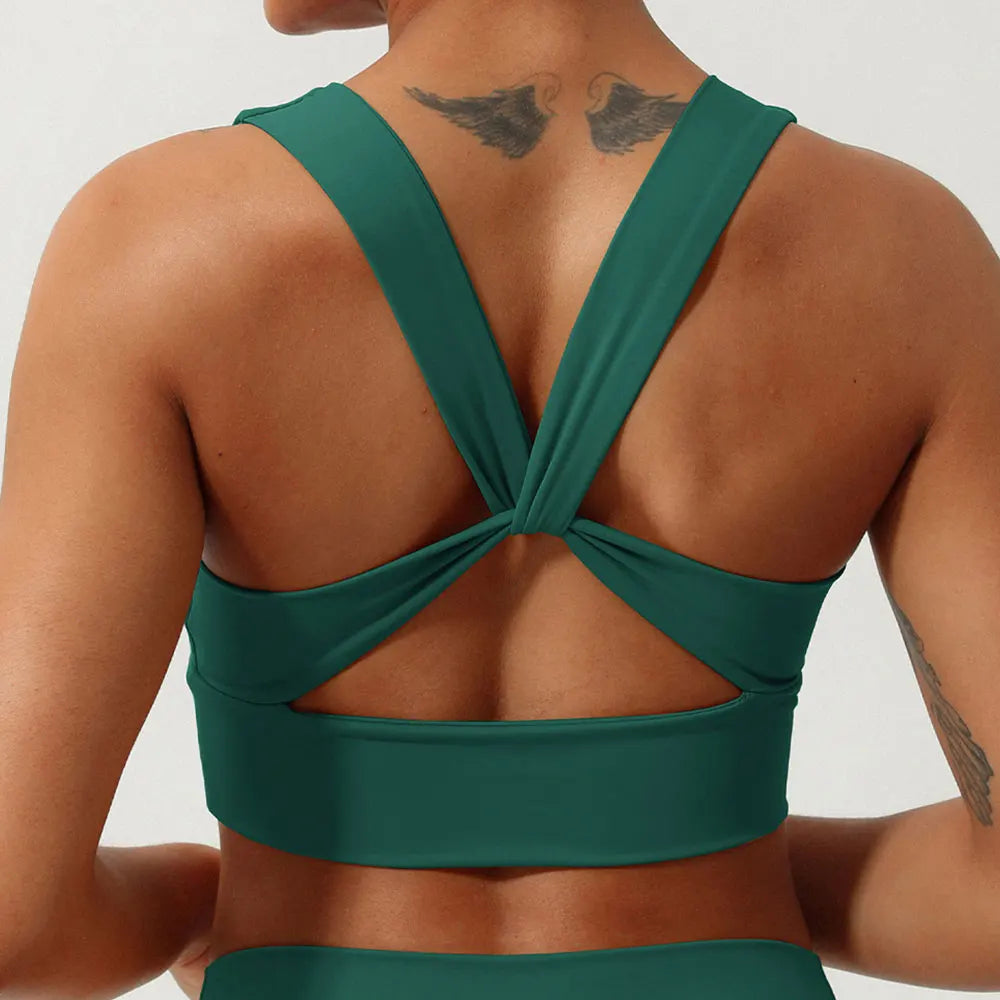 Female Cross Strap Sports Vest Bras For Women Bra High Strength Gym Underwear Sexy With Pad Bra Push Up Tops Workout Lingerie