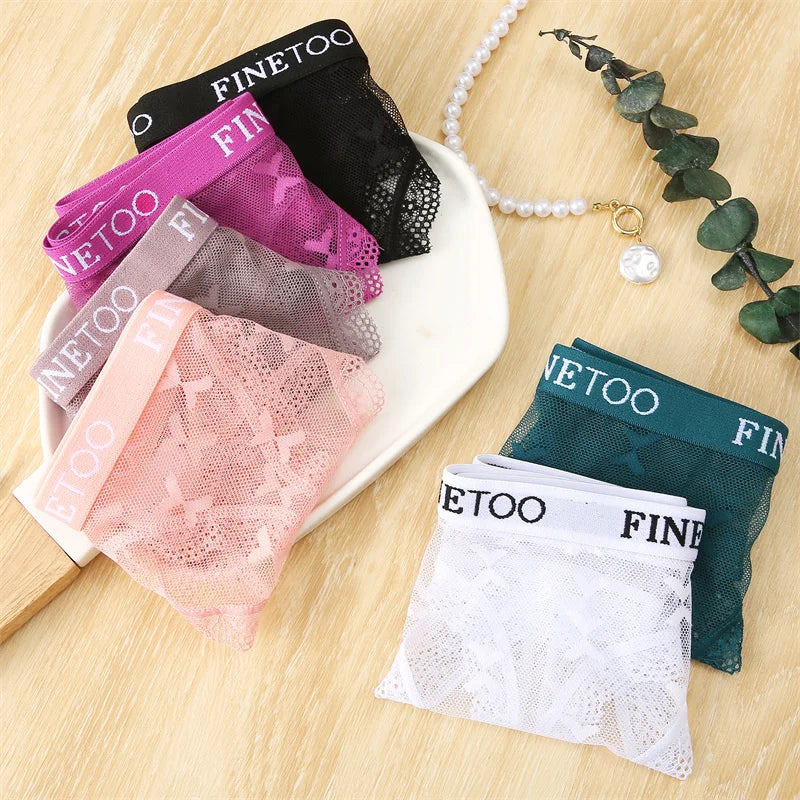 New 3Pcs Lace Thongs Women Floral G-string Underwear Trendy Letter T-Back Underpants Sexy Low Waist Bikini Panties Ladies Panty